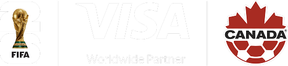 Partnership logos of Fifa, Visa and Canada Soccer